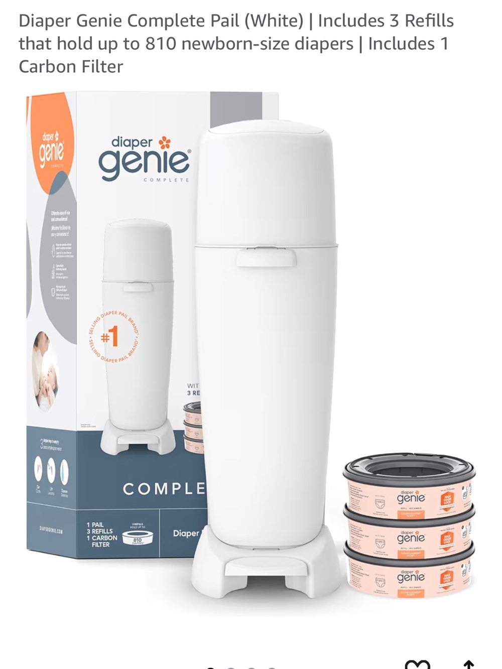 Brand new Diaper Genie Complete Pail (White) | unopened box